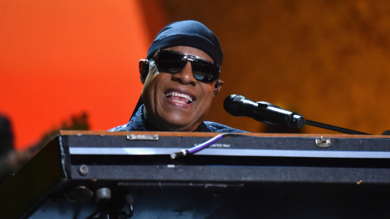 Singer Stevie Wonder onstage