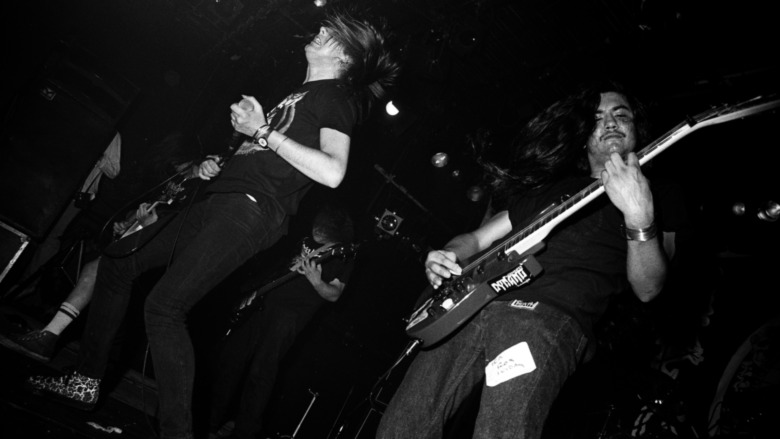 Napalm Death performing on stage