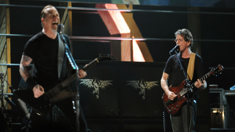 Lou Reed performing with Metallica