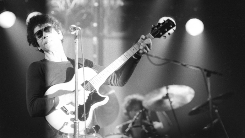 Lou Reed on stage in 1975