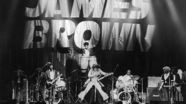 James Brown jumping on stage