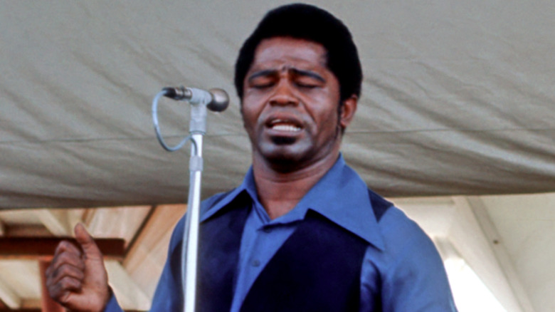 James Brown dancing on stage