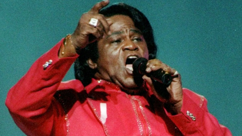 James Brown singing in mic