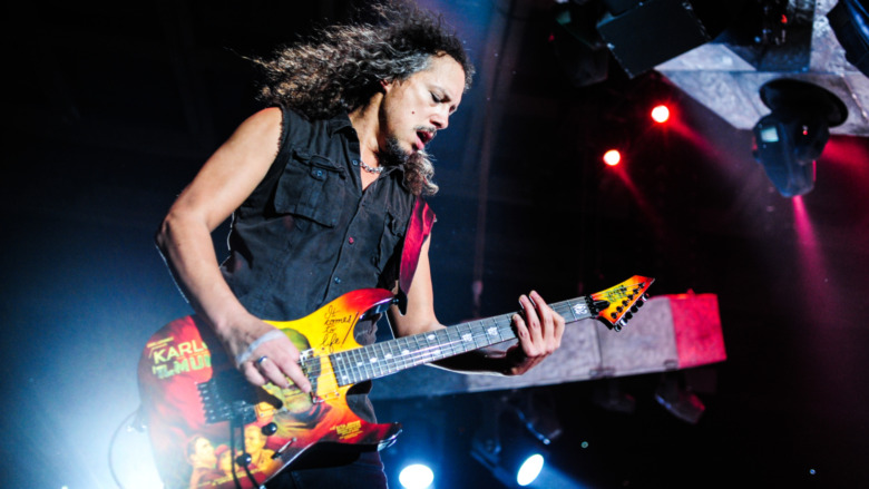 Kirk Hammett on stage with Metallica