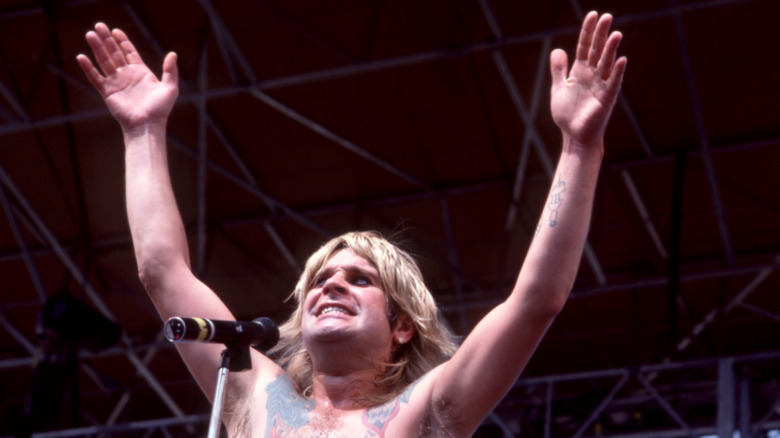Ozzy Osbourne on stage during the Bark at the Moon tour