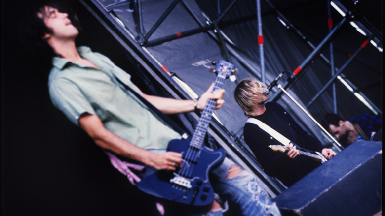 Nirvana on stage performing 