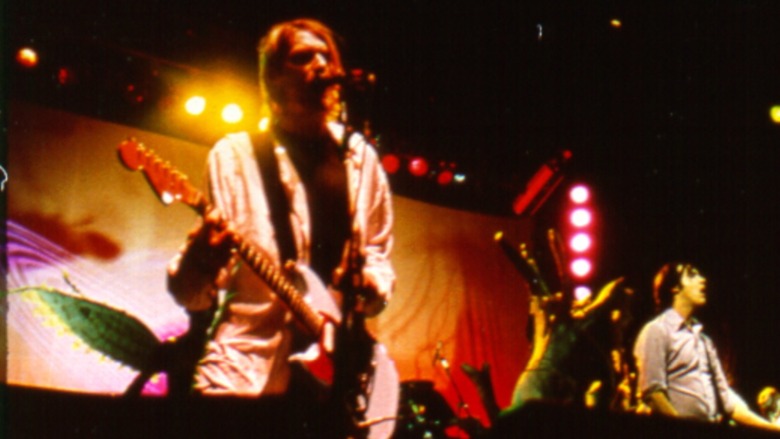 Nirvana performing on stage