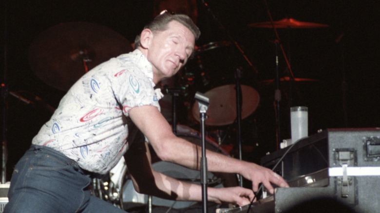 Jerry Lee Lewis performs onstage