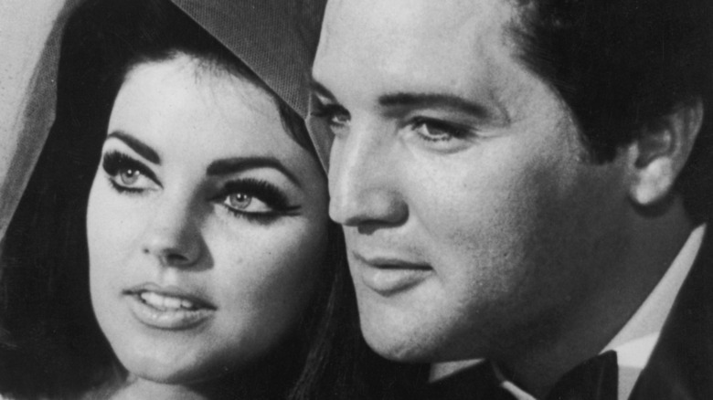 elvis and priscilla presley smiling 