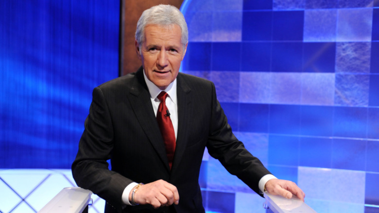 Alex Trebek at the Jeopardy! podium