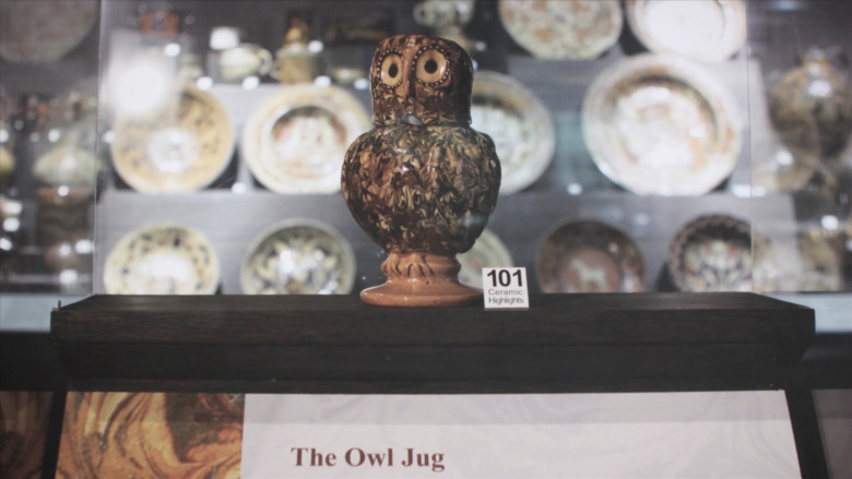 Ozzy the Owl Jug on display at museum