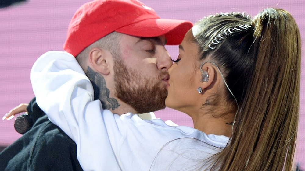 Mac Miller kissing Ariana Grande