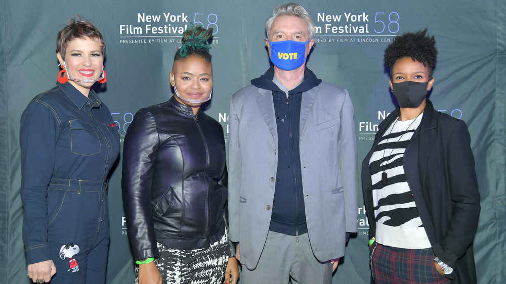 David Byrne with fellow musicians