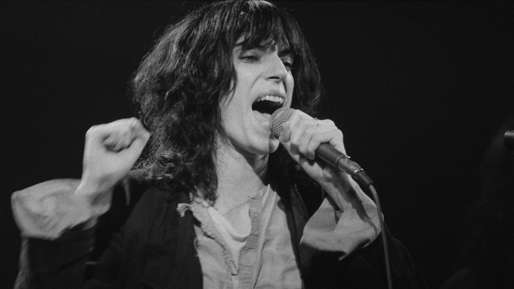 Patti Smith performing on stage