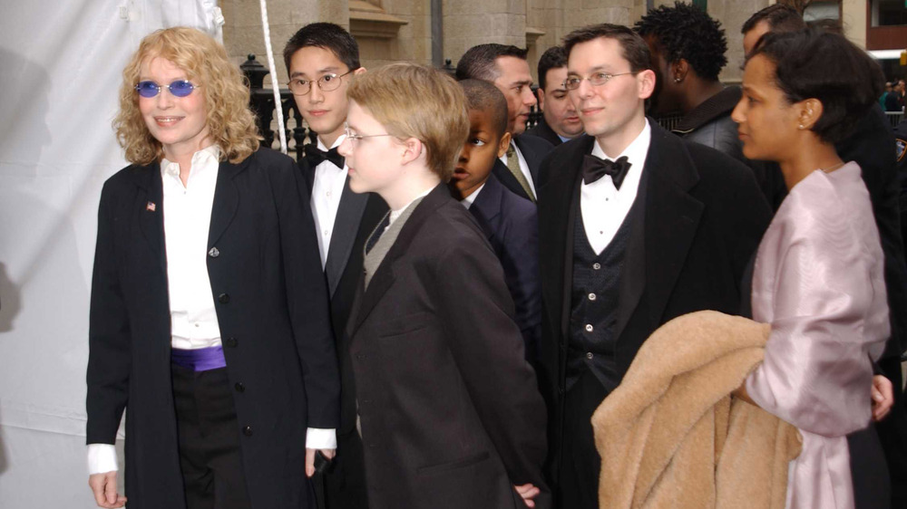 Mia Farrow with children 