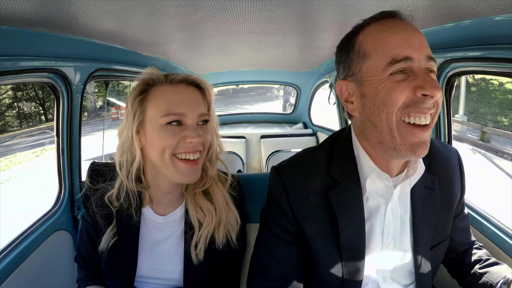 Kate McKinnon and Jerry Seinfeld smiling