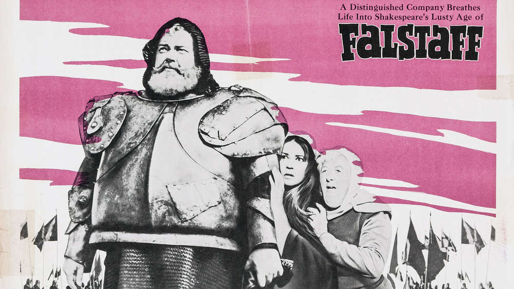 Poster for the 1967 U.S. release of the 1966 film, Chimes at Midnight, titled Falstaff