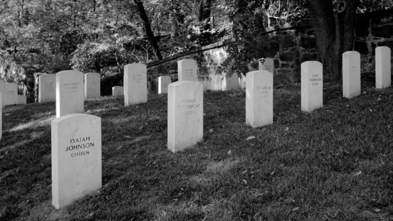 Section 27 at Arlington National Cemetery showing rows of tombstones