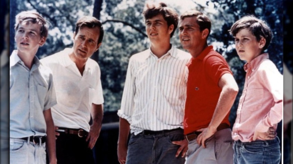 George H. W. Bush with his four sons Neil, George, Jeb, George W., and Marvin