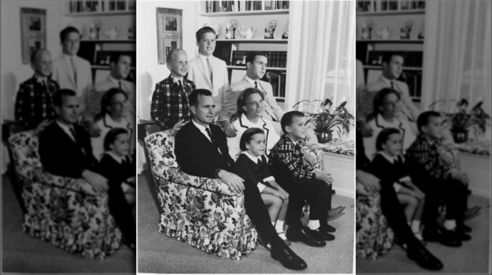 George H.W.  Bush family sitting on a couch