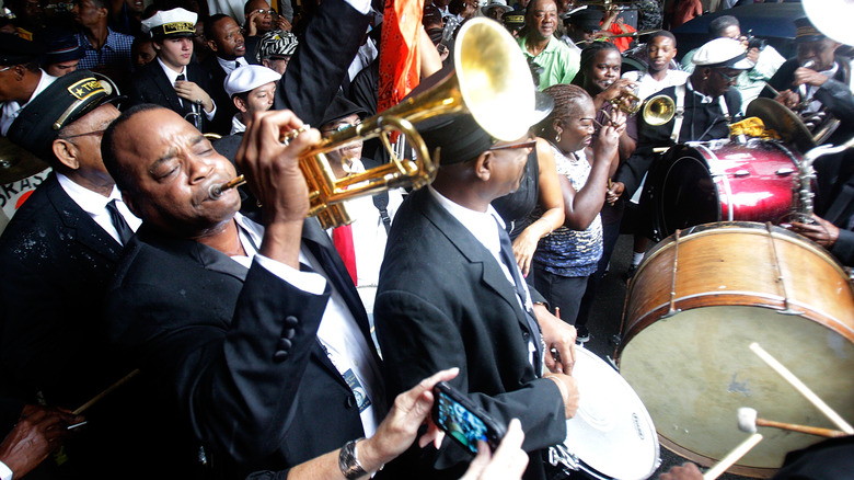 man playing trumpet