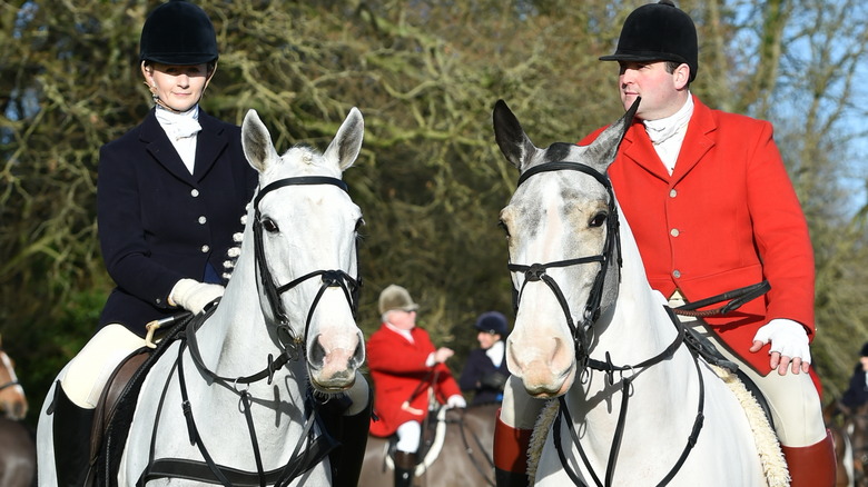 Fox hunters on horses