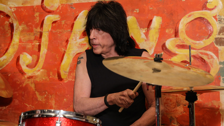 Marky Ramone playing the drums