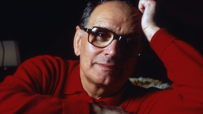 Ennio Morricone resting head on hand