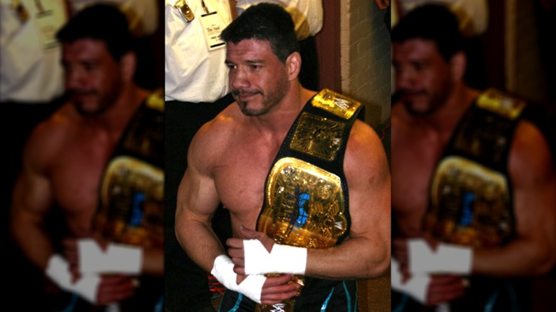 Eddie Guerrero during a WWE house show held in Kitchener, Ontario, Canada on January 15, 2005