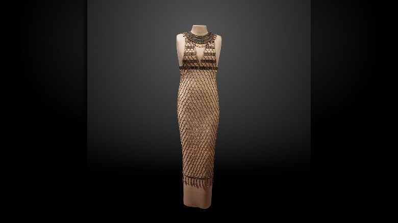 Ancient Egyptian beadnet dress on dummy