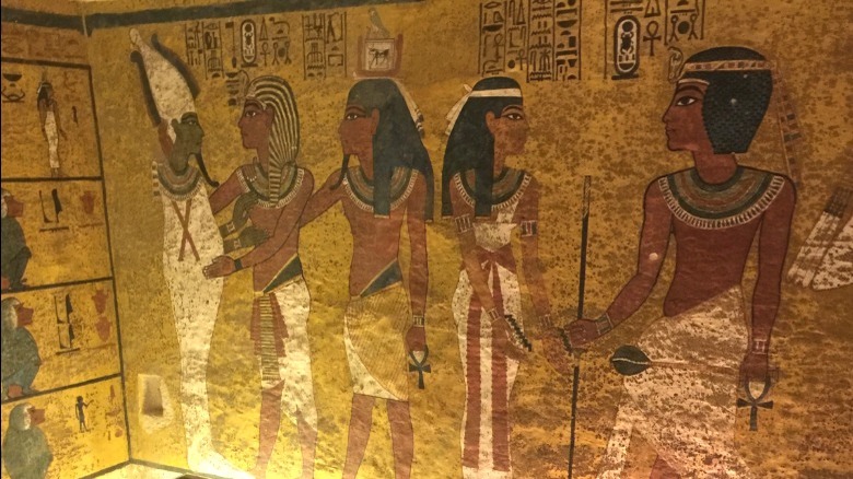 Wall painting in Tutankhamun's tomb