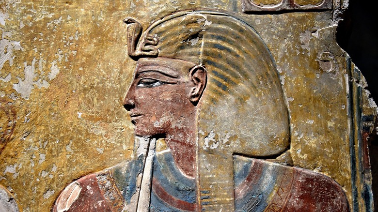 Wall painting of pharaoh Seti I