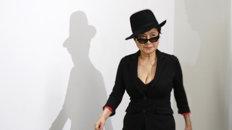 Yoko Ono standing shadow 
