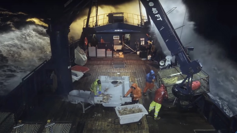 Giant wave crashes over fishing boat