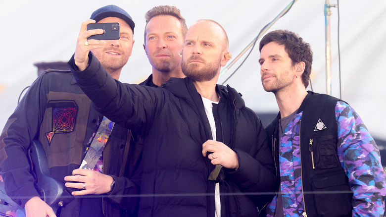 Coldplay's band members clicking a selfie