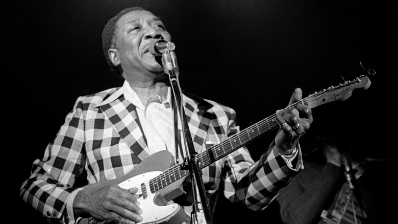 Muddy Waters with his red Fender Telecaster