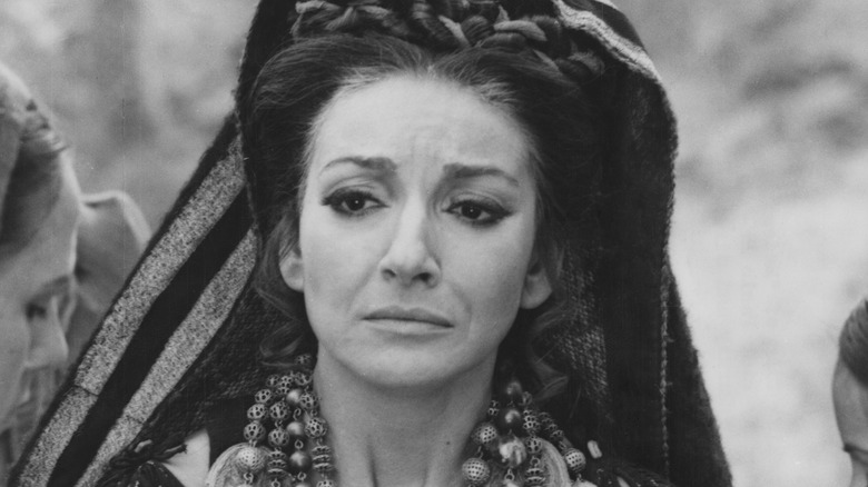 Maria Callas looking sad