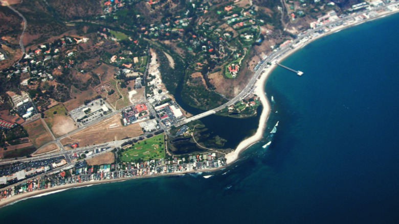 Malibu coast aerial shot
