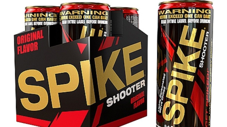 Cans of Spike Shooter energy drink