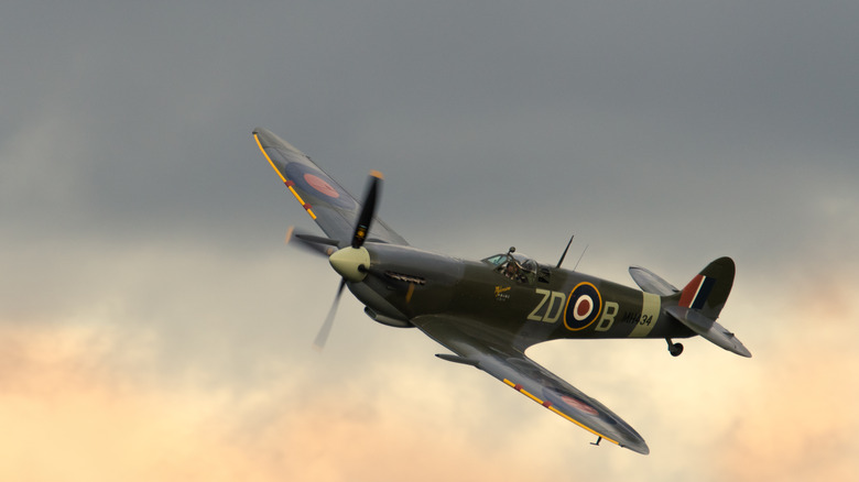 Spitfire RAF airplane flying