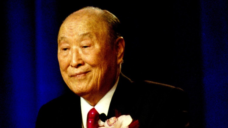Cropped photo by David Roberts of Sun Myung Moon in 2010