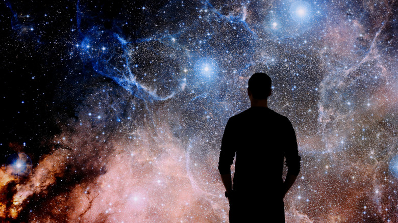 Person gazing at the cosmos