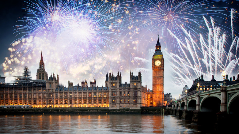 fireworks over London