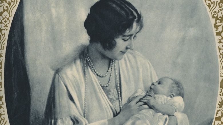 Queen Mother Elizabeth with Elizabeth II as a baby
