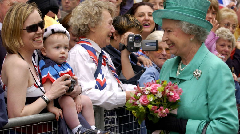 Queen Elizabeth II greets crowd