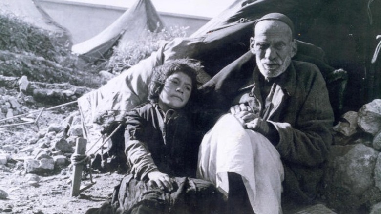 Palestinian refugees Nakba old man and child