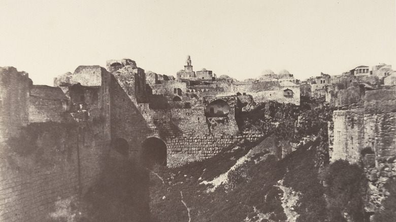 Jerusalem 1854 with ruins of stone buildings