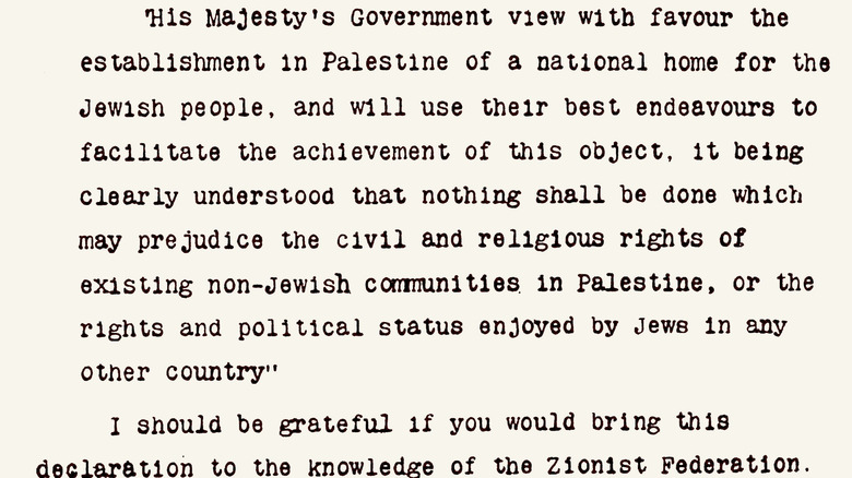 passage from the Balfour Declaration