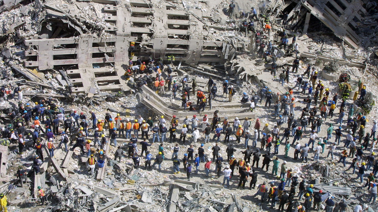 First responders gathered at ground zero