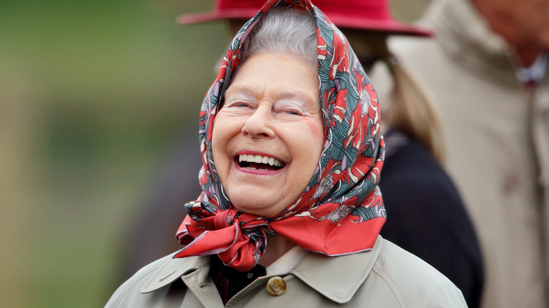 Queen Elizabeth laughing